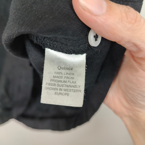 Quince Linen Sleeveless Top Womens‎ Small Black Casual Summer Blouse Tank Preppy - Picture 6 of 7